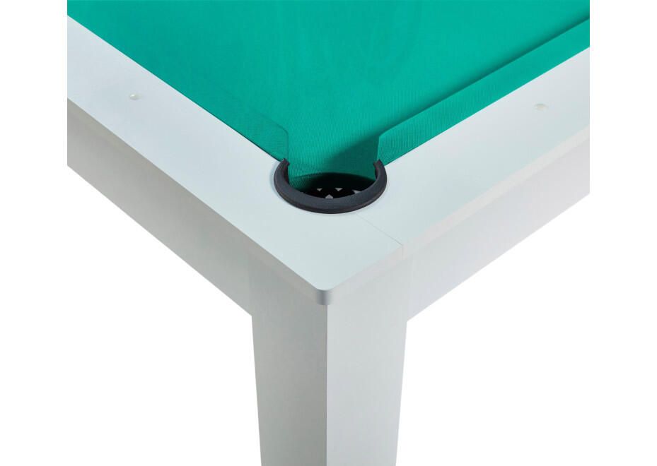 Billard convertible 7FT Prego Blanc éclatant tapis vert anglais 3/7