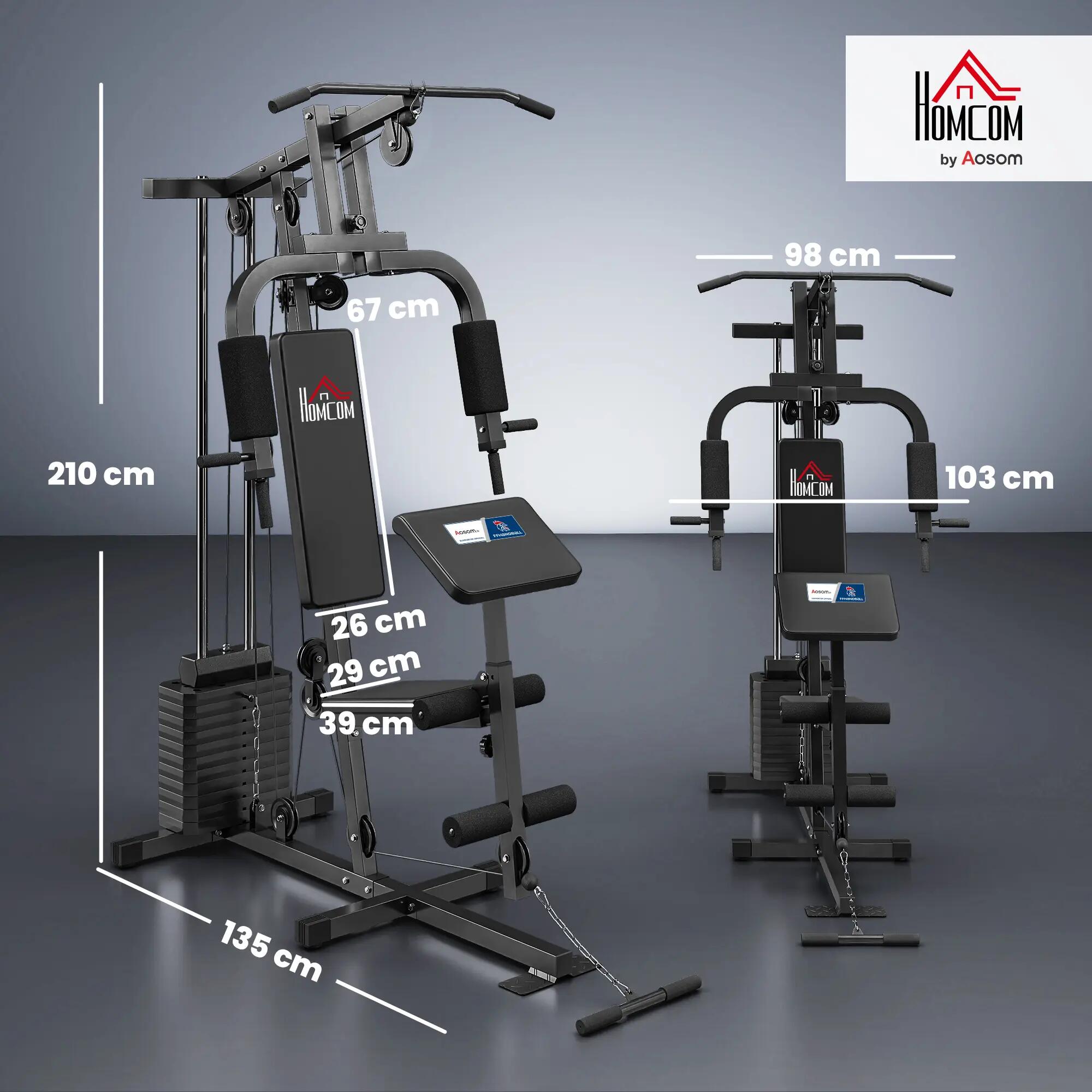 Station de musculation complète avec 12 contrepoids acier noir 3/5