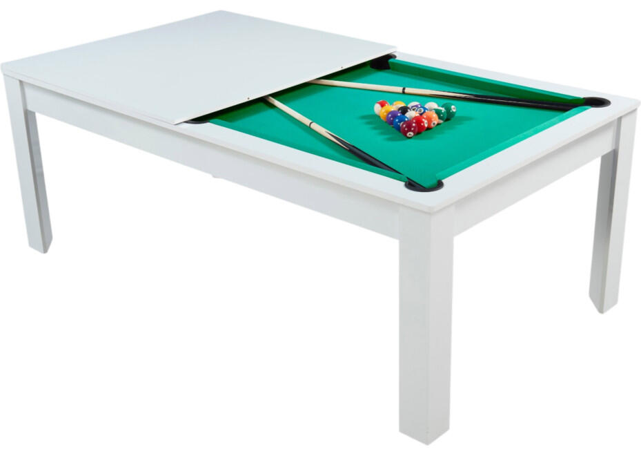Billard convertible 7FT Prego Blanc éclatant tapis vert anglais 2/7