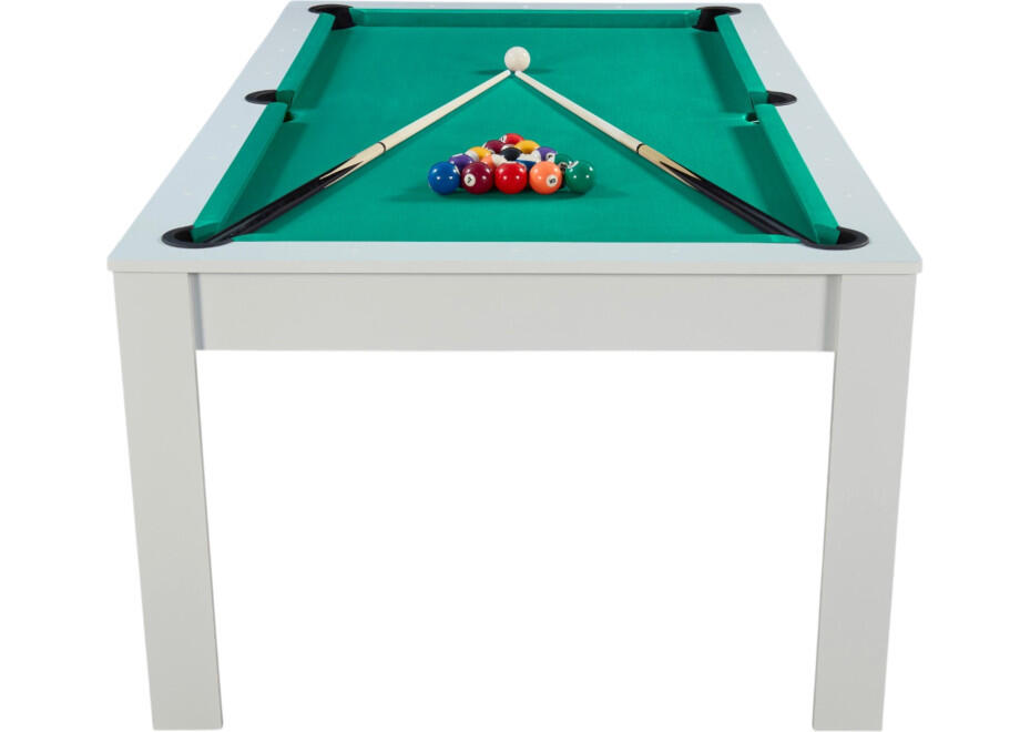 Billard convertible 7FT Prego Blanc éclatant tapis vert anglais 7/7