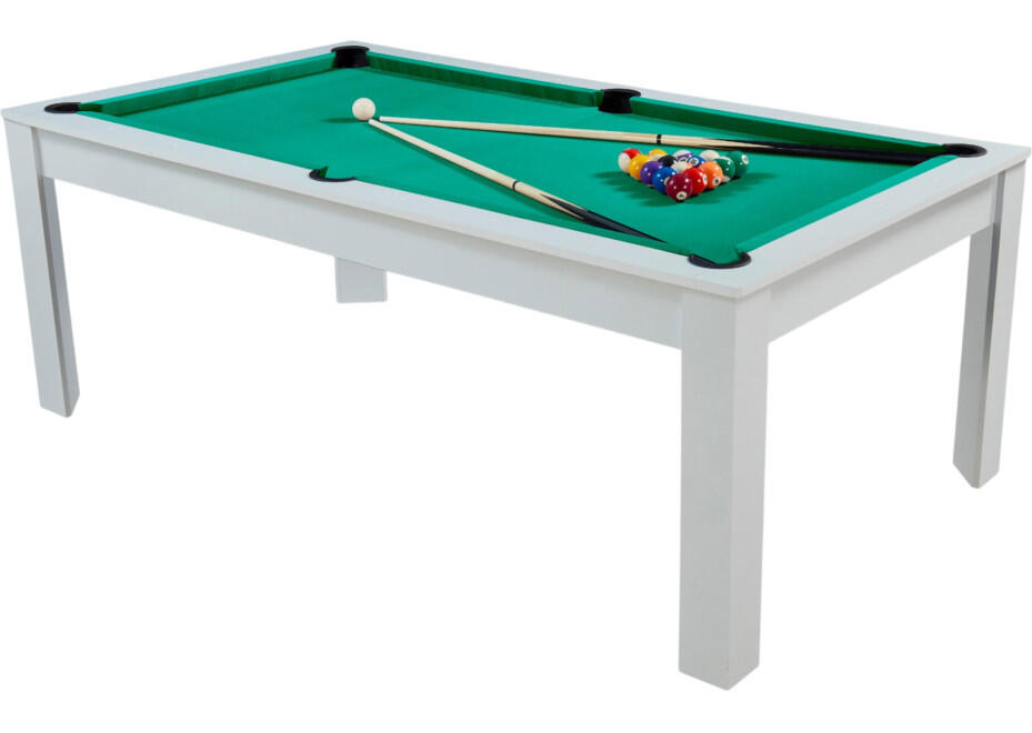 Billard convertible 7FT Prego Blanc éclatant tapis vert anglais 5/7