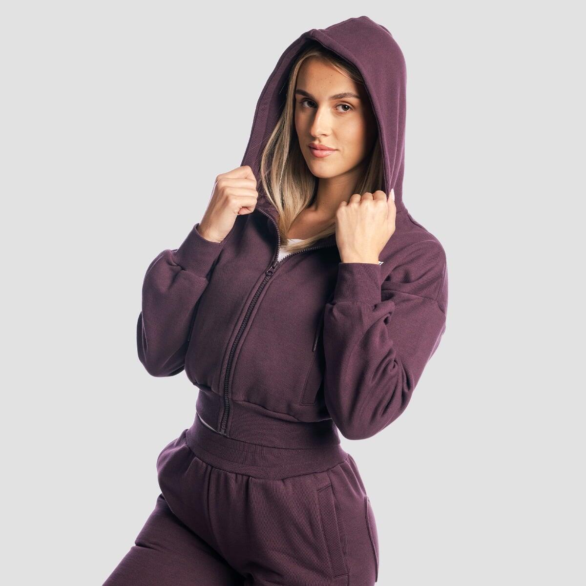 Felpa donna palestra con zip viola 3/7