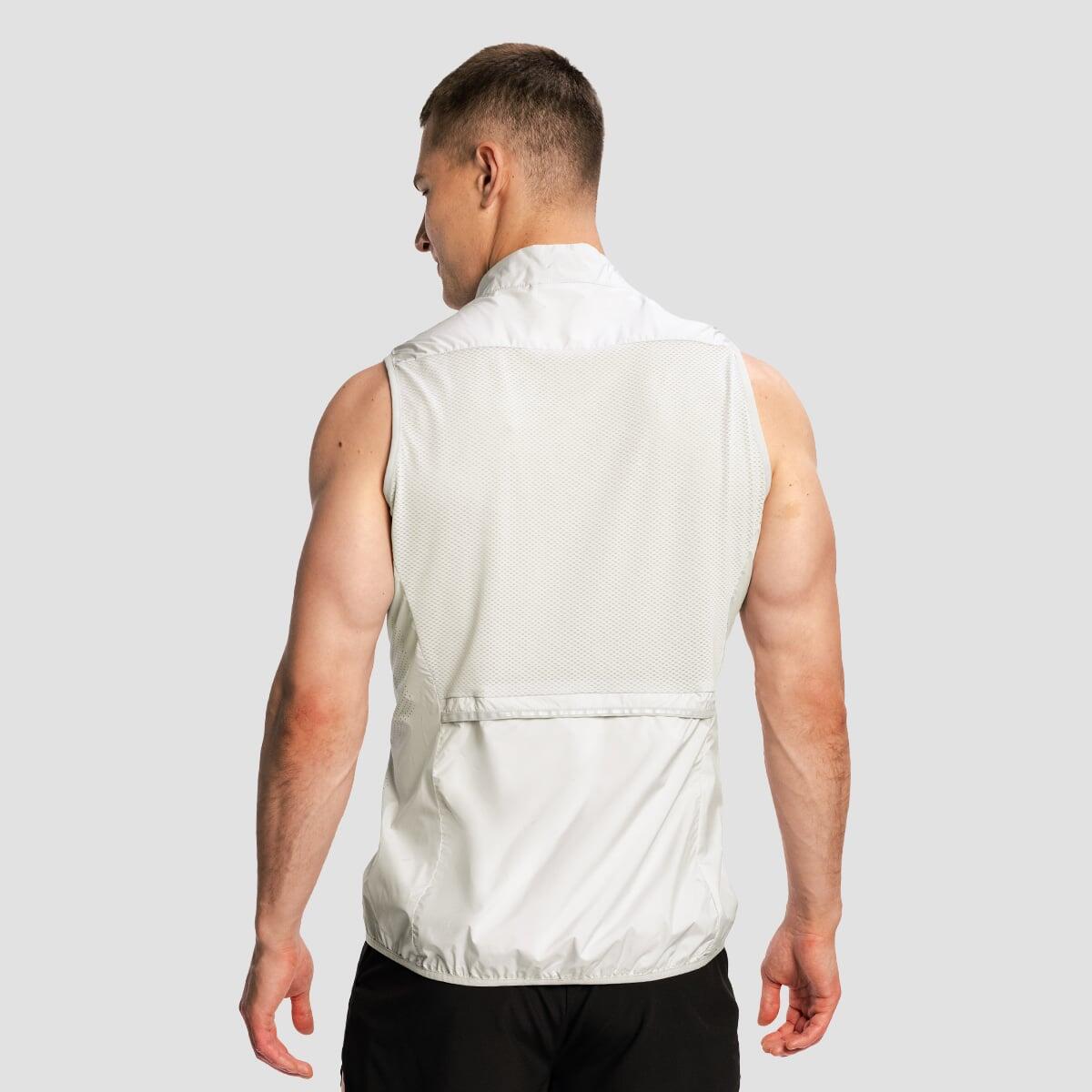 Gilet uomo running con zip grigio Pulse X 3/6