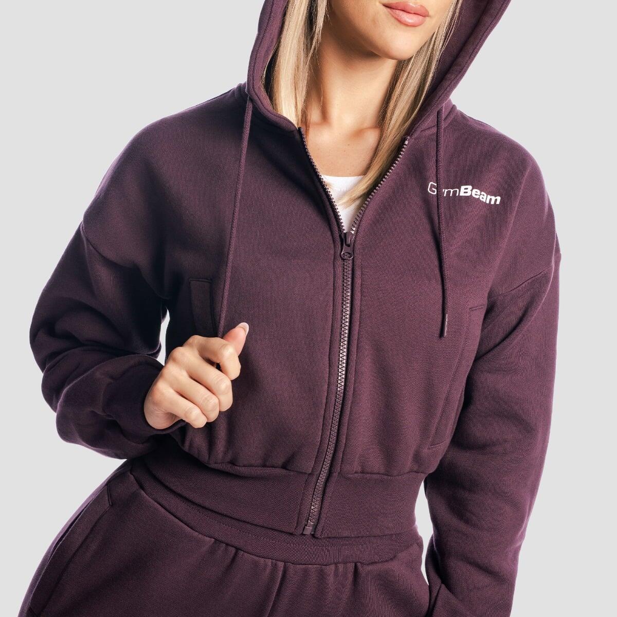 Felpa donna palestra con zip viola 2/7
