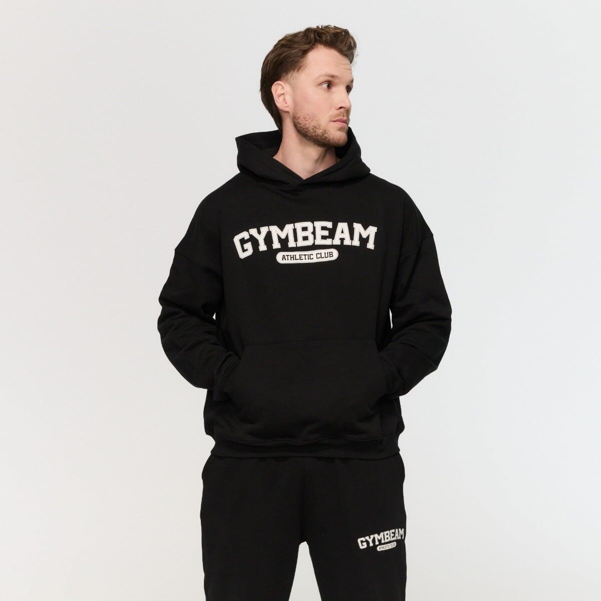 Felpa uomo palestra con cappuccio nera Varsity 2/7