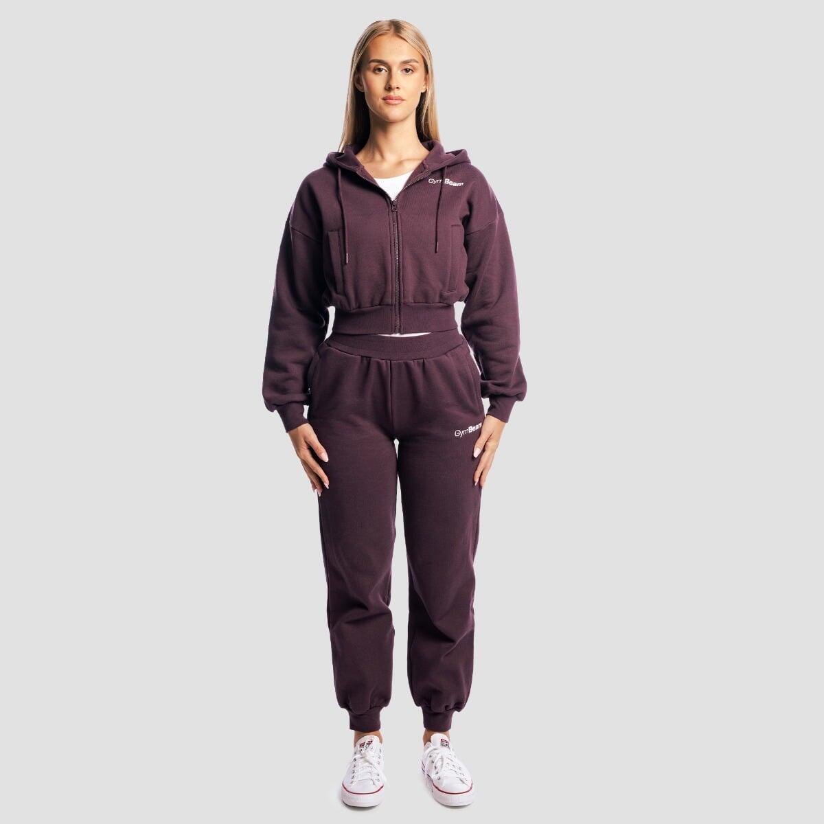 Felpa donna palestra con zip viola 5/7