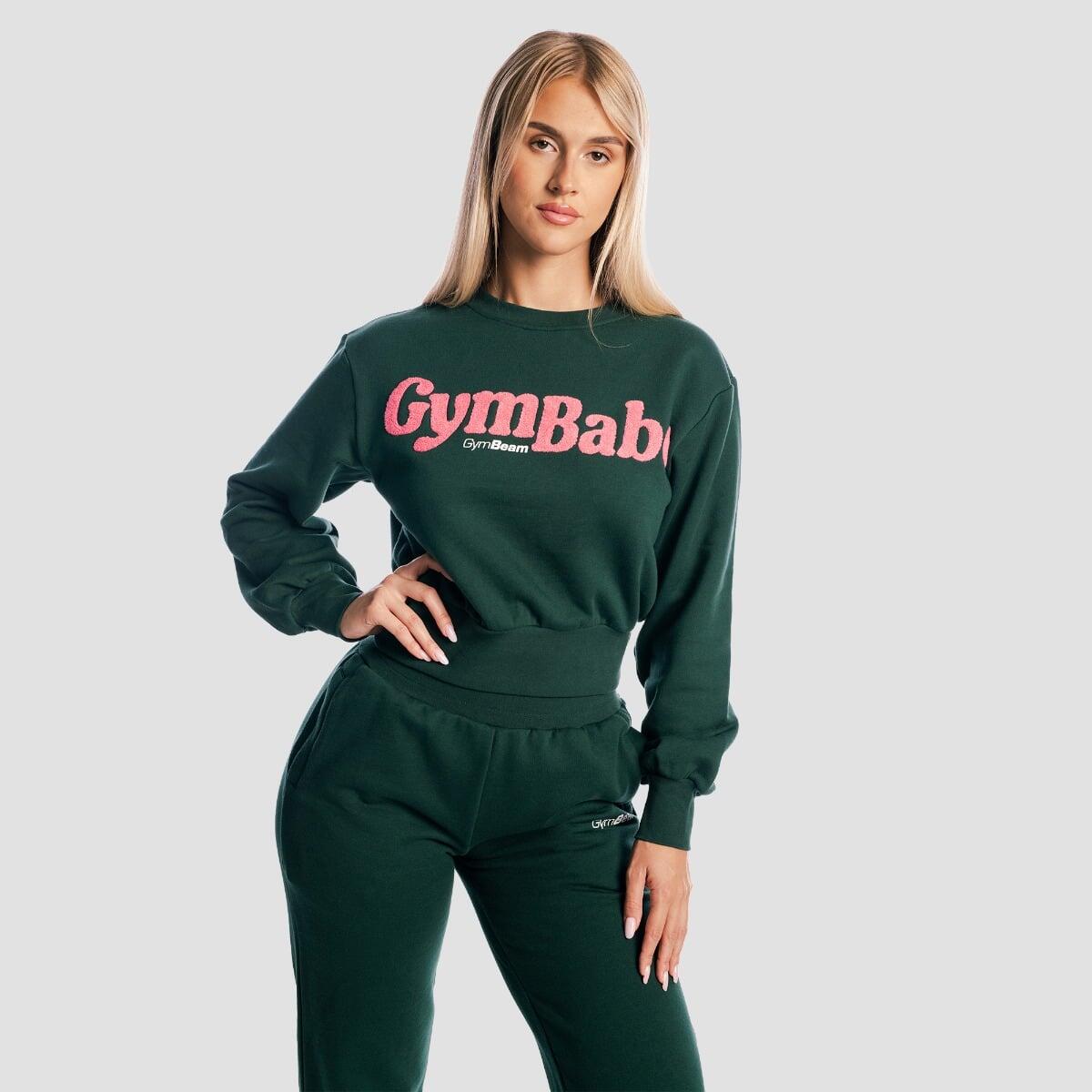 Felpa donna palestra cropped verde GymBabe 4/7