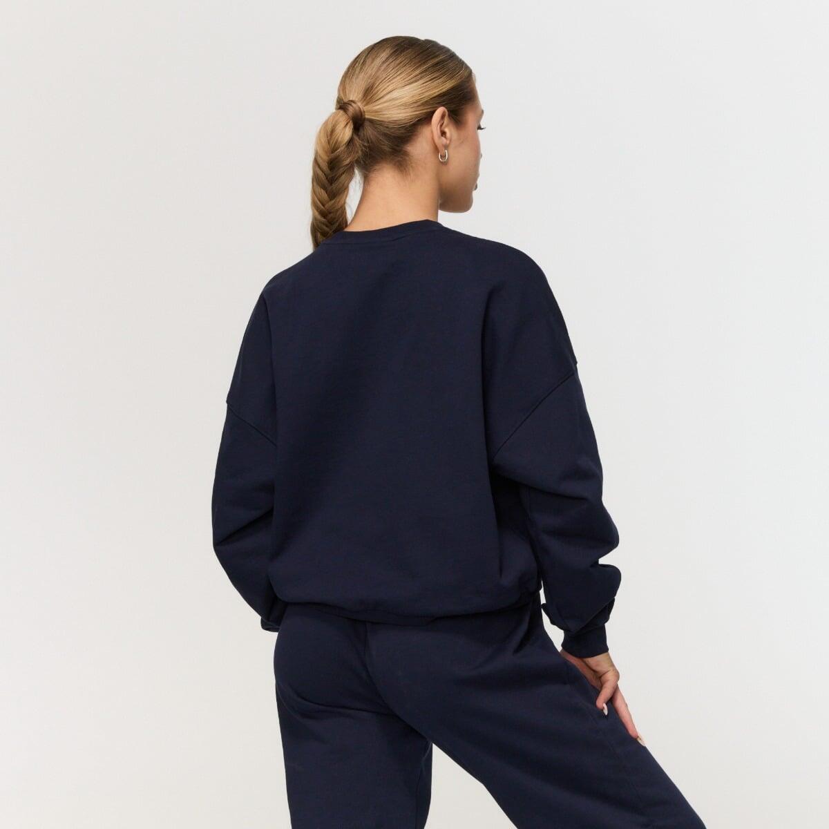 Felpa donna regular blu Varsity 3/5