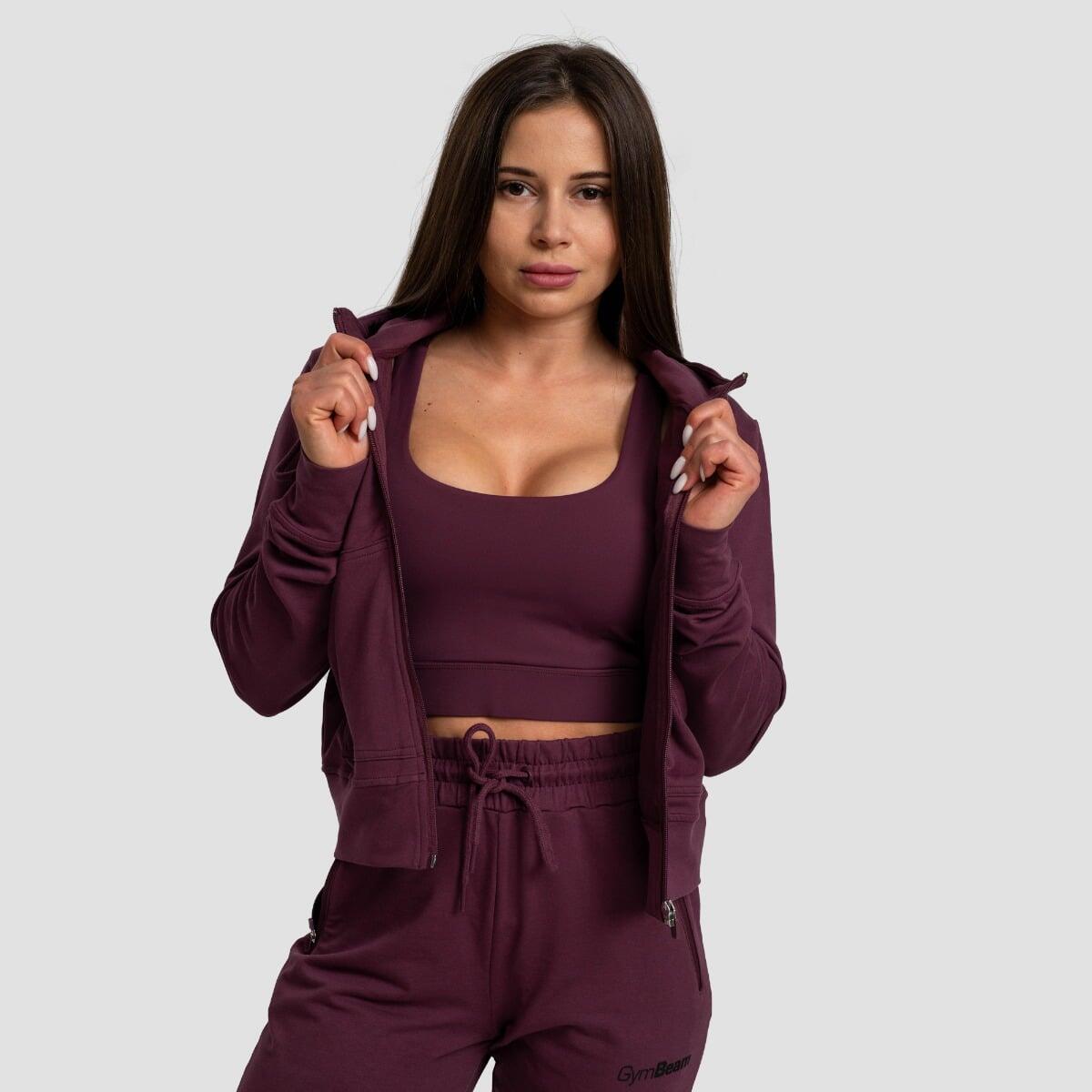 Felpa donna palestra cropped rossa TRN 3/7