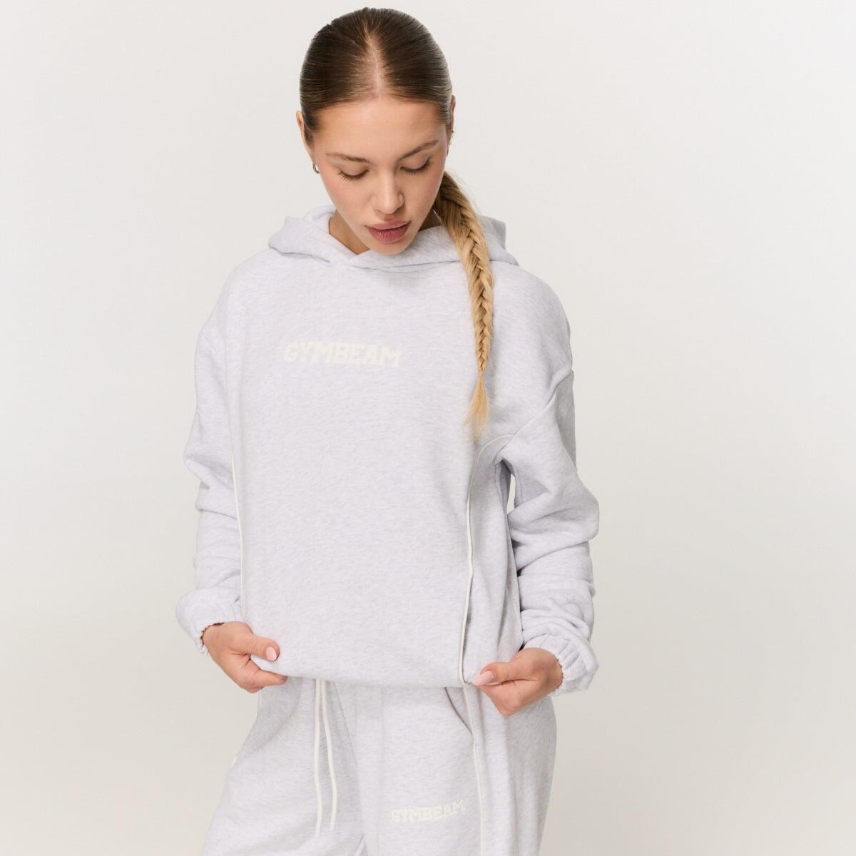 Felpa donna con cappuccio grigia Varsity 2/5