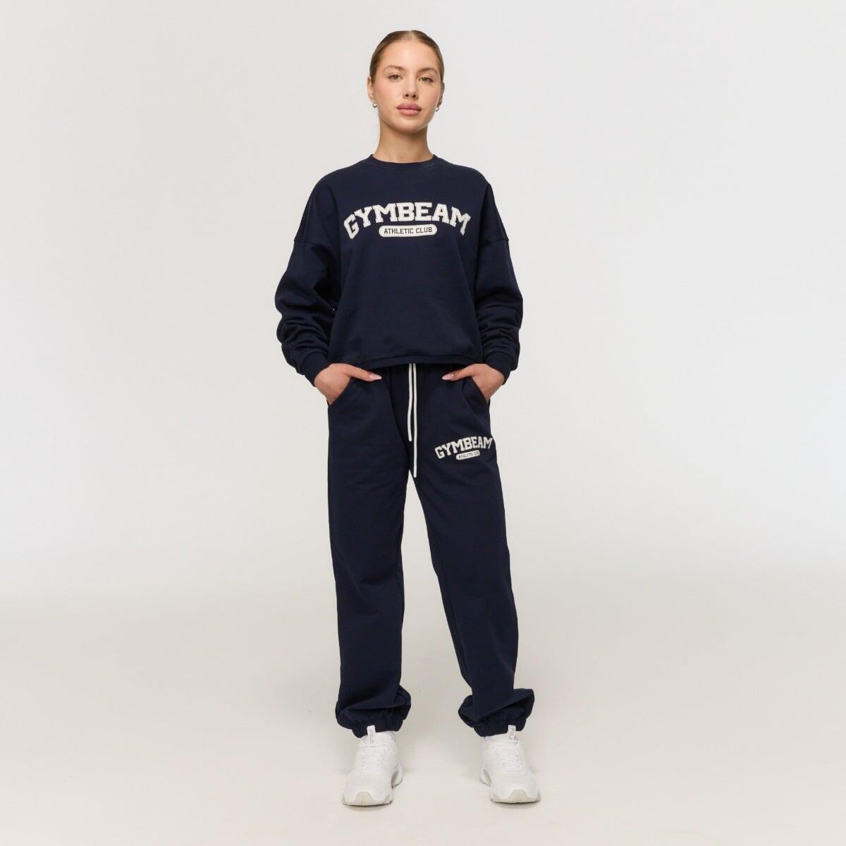 Felpa donna regular blu Varsity 2/5