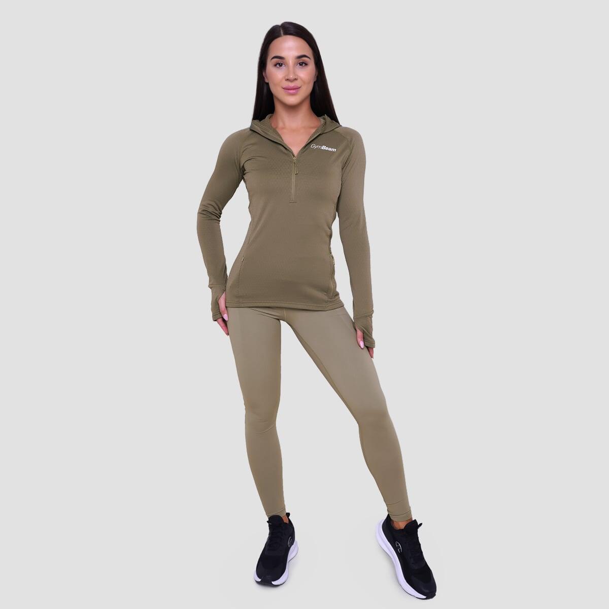 Felpa donna running 1/2 zip verde Pulse 6/7