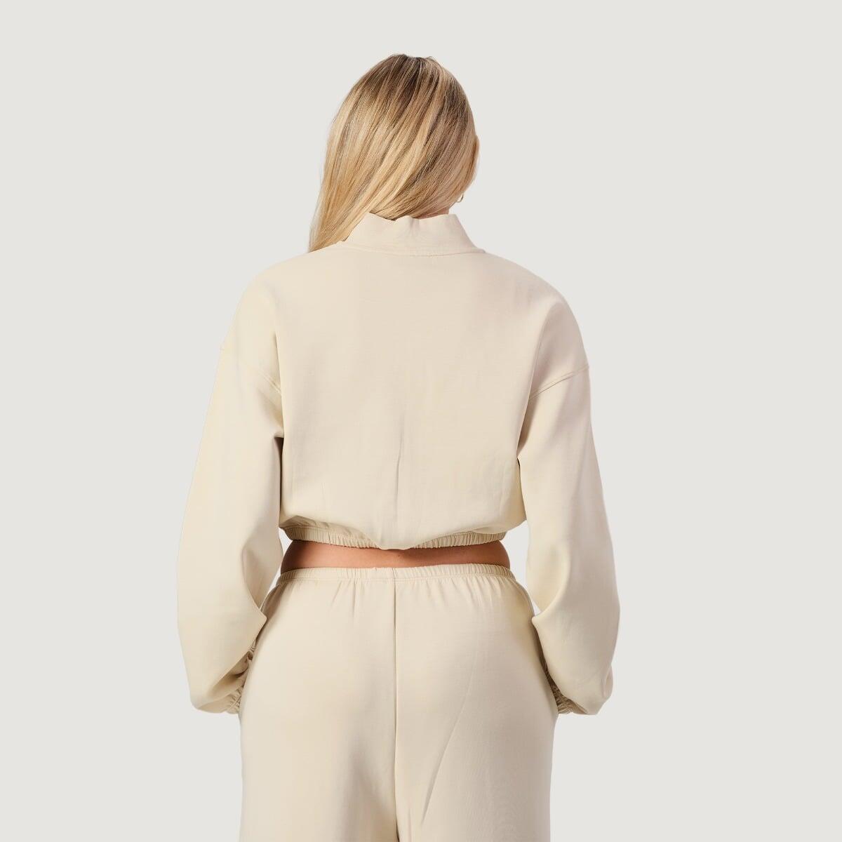 Felpa donna palestra cropped crema NEO 4/7