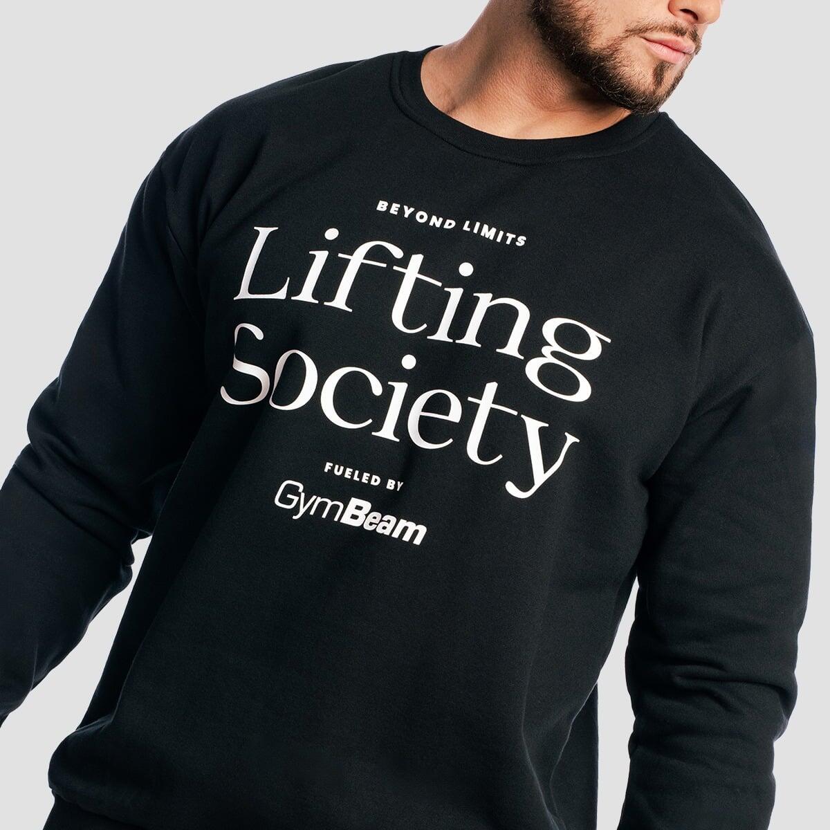 Felpa uomo palestra oversize nera Lifting Society 2/7
