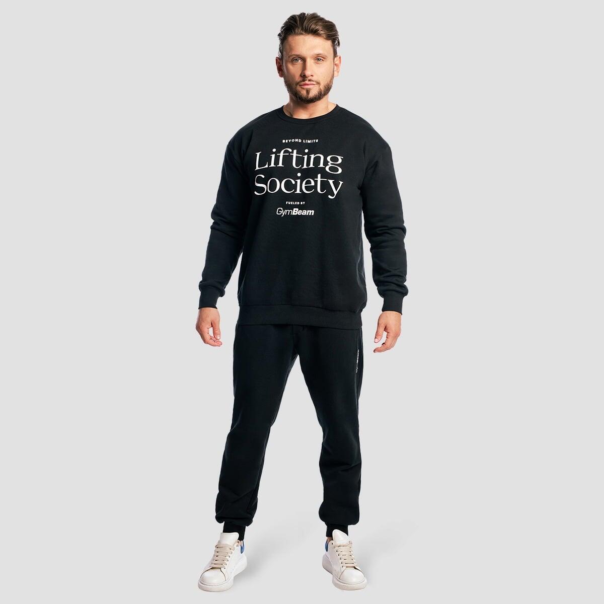 Felpa uomo palestra oversize nera Lifting Society 5/7