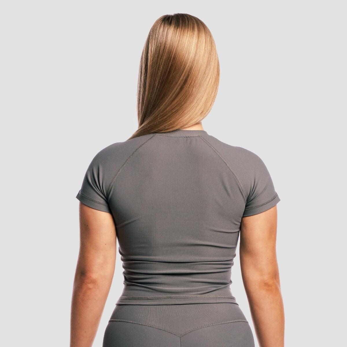 Top damski fitness slim z krótkim rękawem Core Carbon 3/7