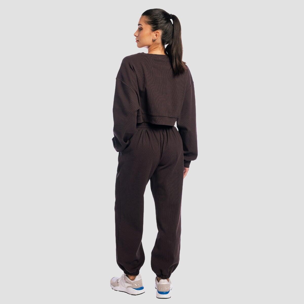 Felpa donna cropped marrone Aura 5/7