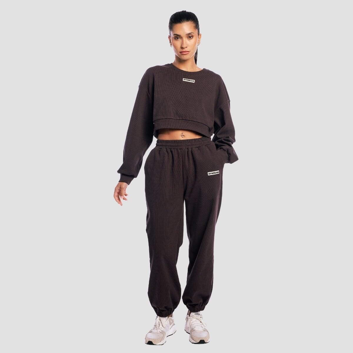 Felpa donna cropped marrone Aura 4/7