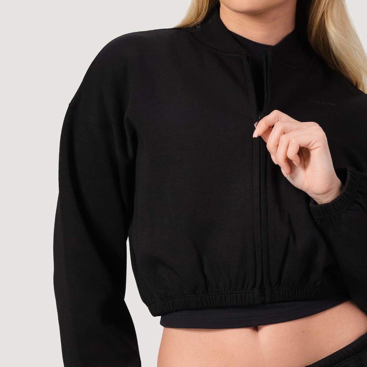 Felpa donna con zip cropped nera NEO 2/7