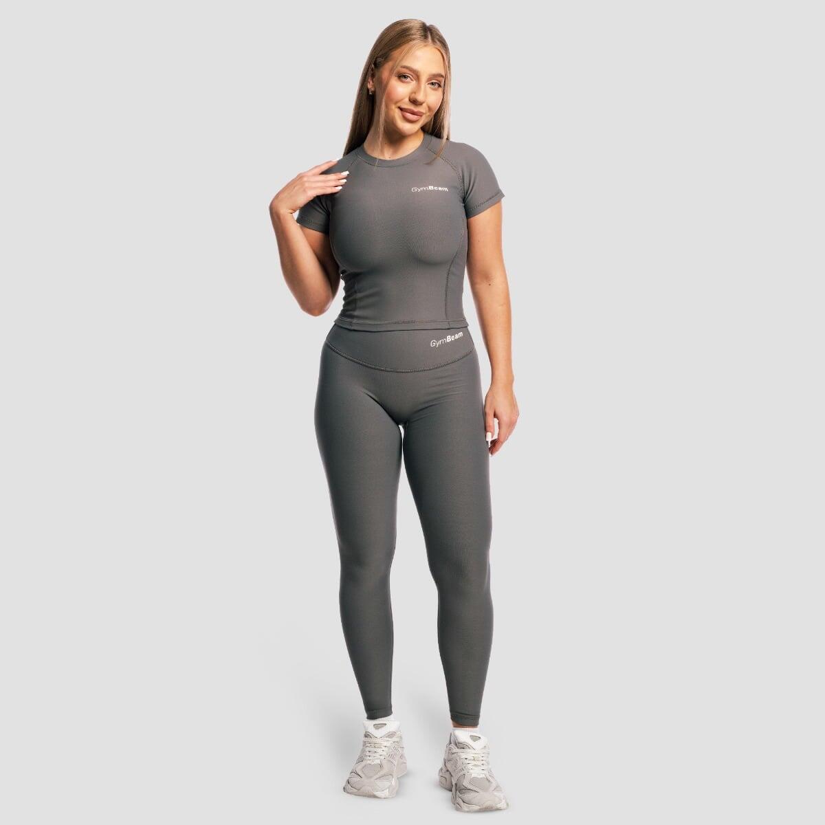 Top damski fitness slim z krótkim rękawem Core Carbon 5/7