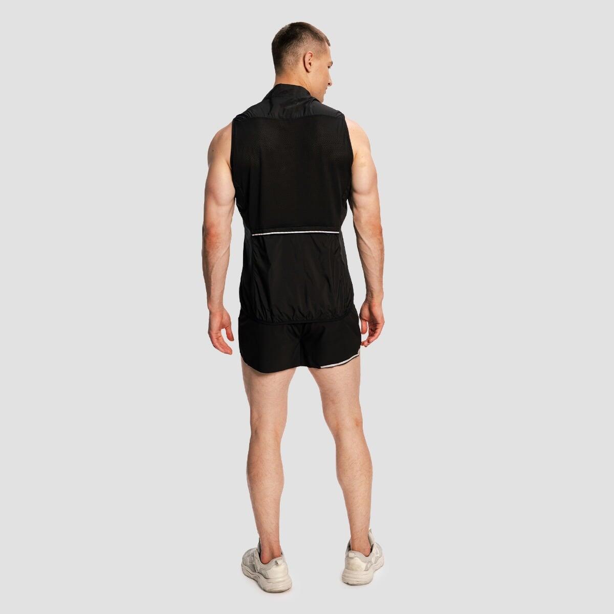 Gilet uomo running con zip nero Pulse X 5/7