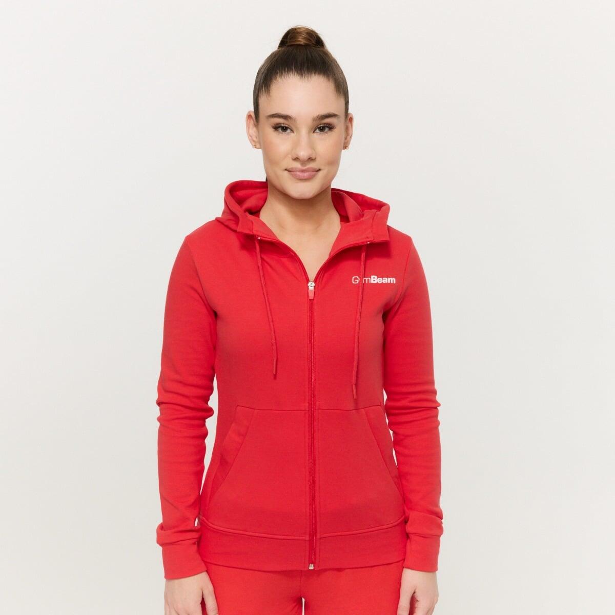 Felpa donna tempo libero con zip rossa Limitless 2/7