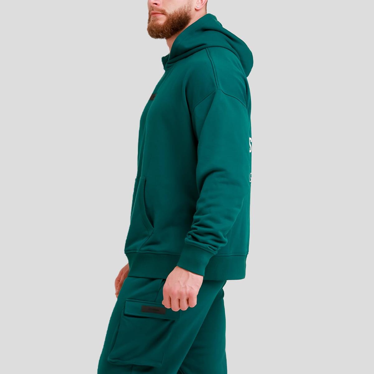 Bluza męska z kapturem oversize zielona Unstoppable 4/7