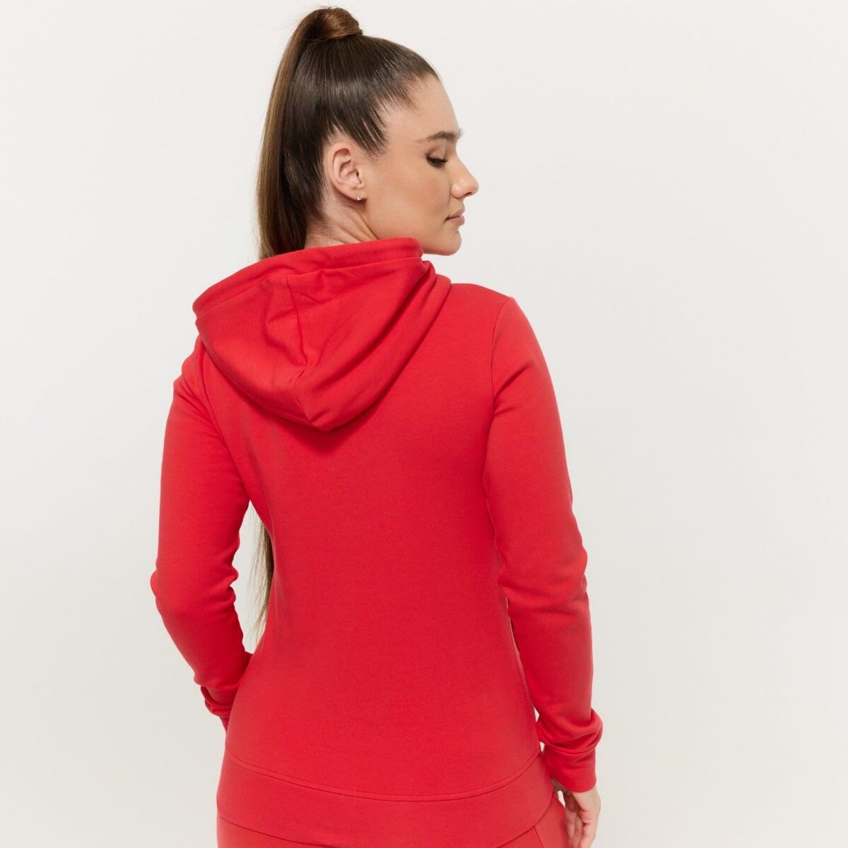 Felpa donna tempo libero con zip rossa Limitless 4/7