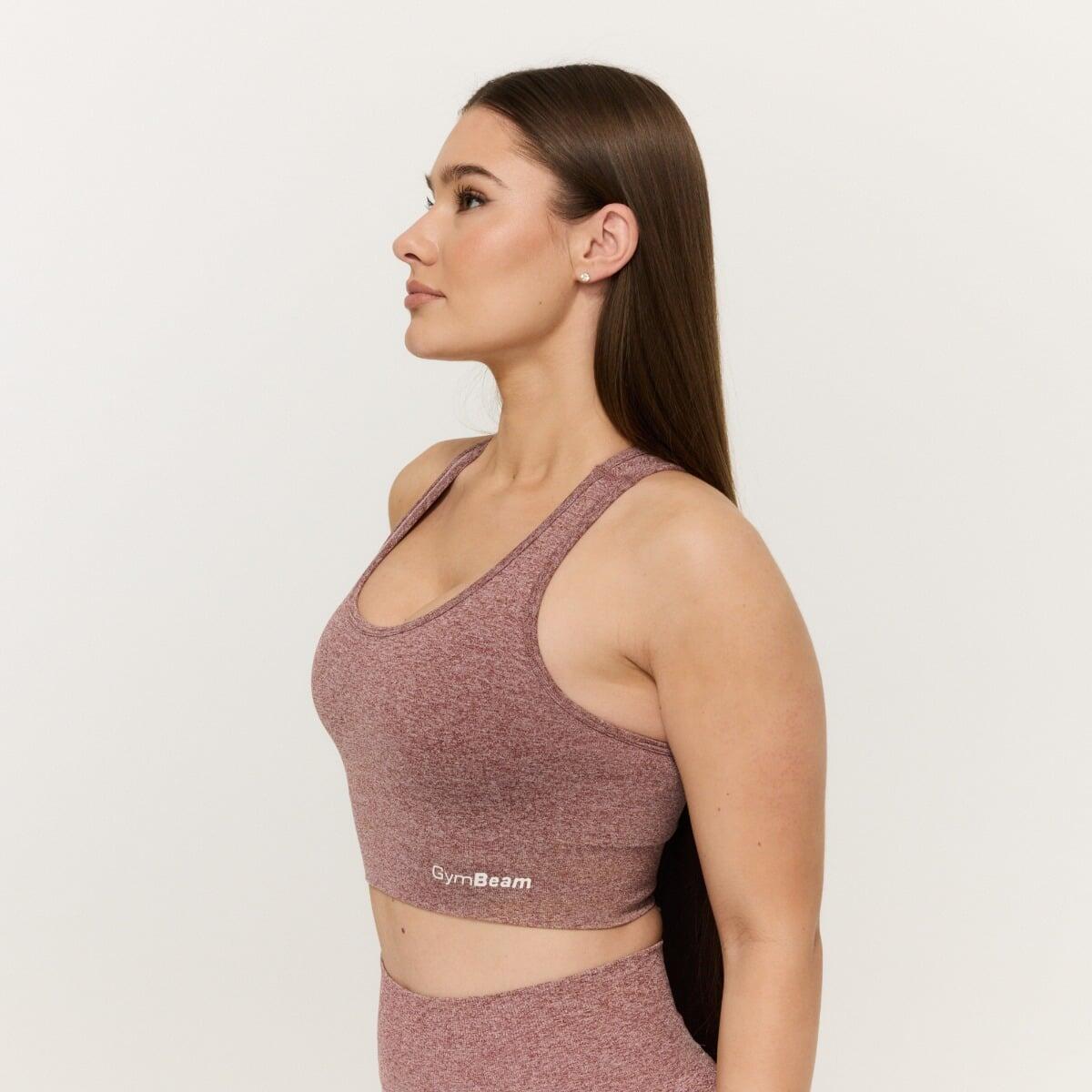 Biustonosz damski fitness bezszwowy FLO Mauve 5/7