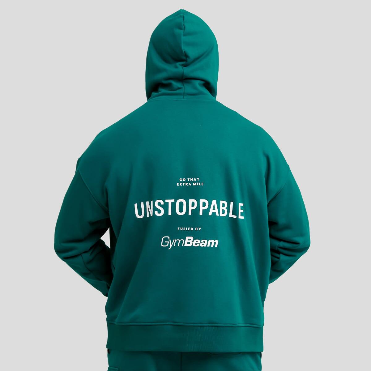 Bluza męska z kapturem oversize zielona Unstoppable 6/7