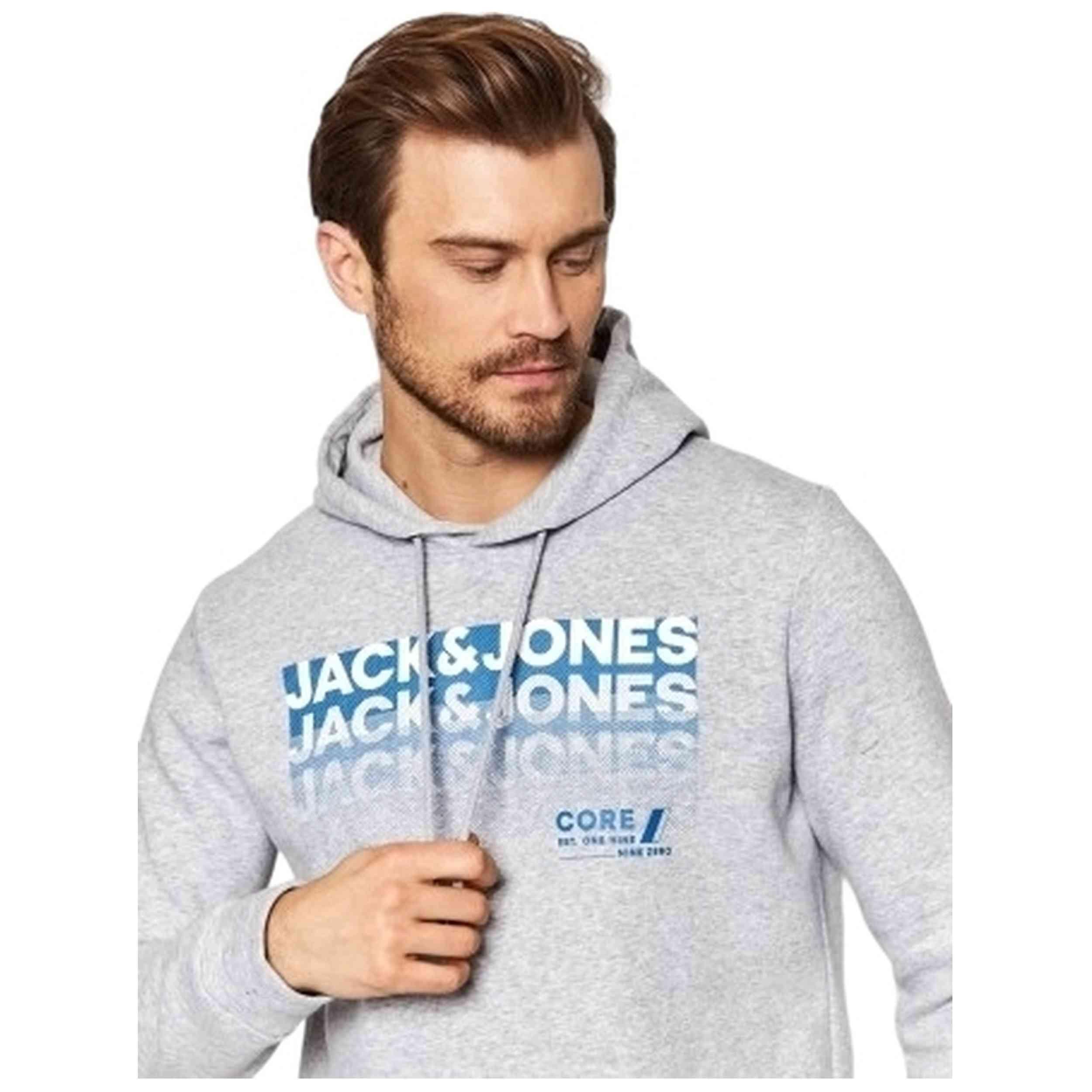 Felpa con cappuccio Jack&jones modello 12209303-GRIS per uomini 3/4