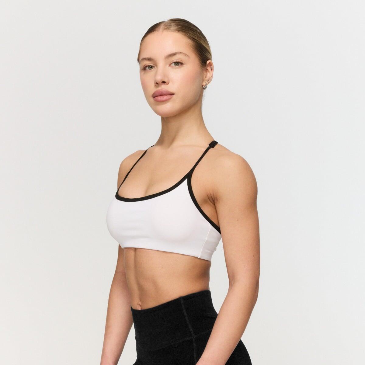 Biustonosz sportowy damski fitness biały Varsity 2/7
