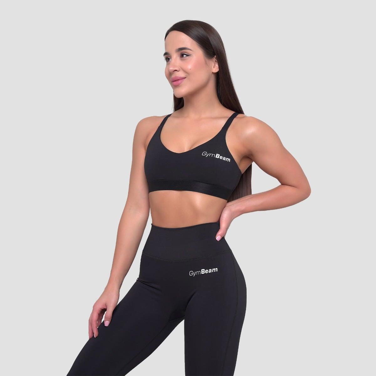 Biustonosz sportowy damski z regulowanymi ramiączkami czarny Essence String 3/7