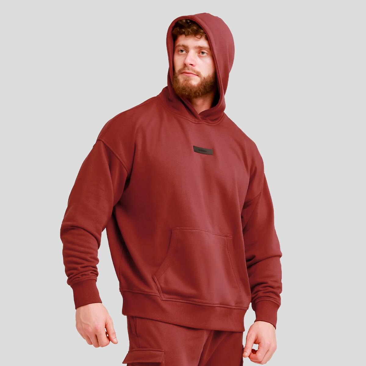 Felpa uomo con cappuccio oversize rossa Unstoppable 3/7