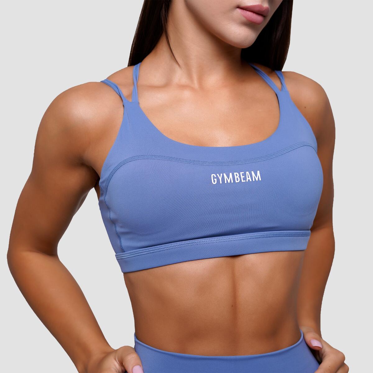 Reggiseno sportivo donna palestra con spalline incrociate blu FIT 5/7