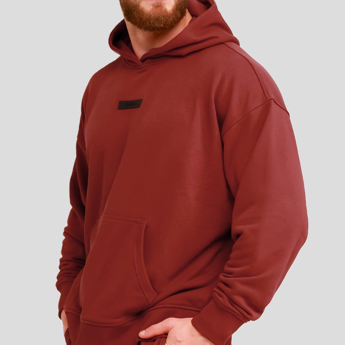 Felpa uomo con cappuccio oversize rossa Unstoppable 2/7