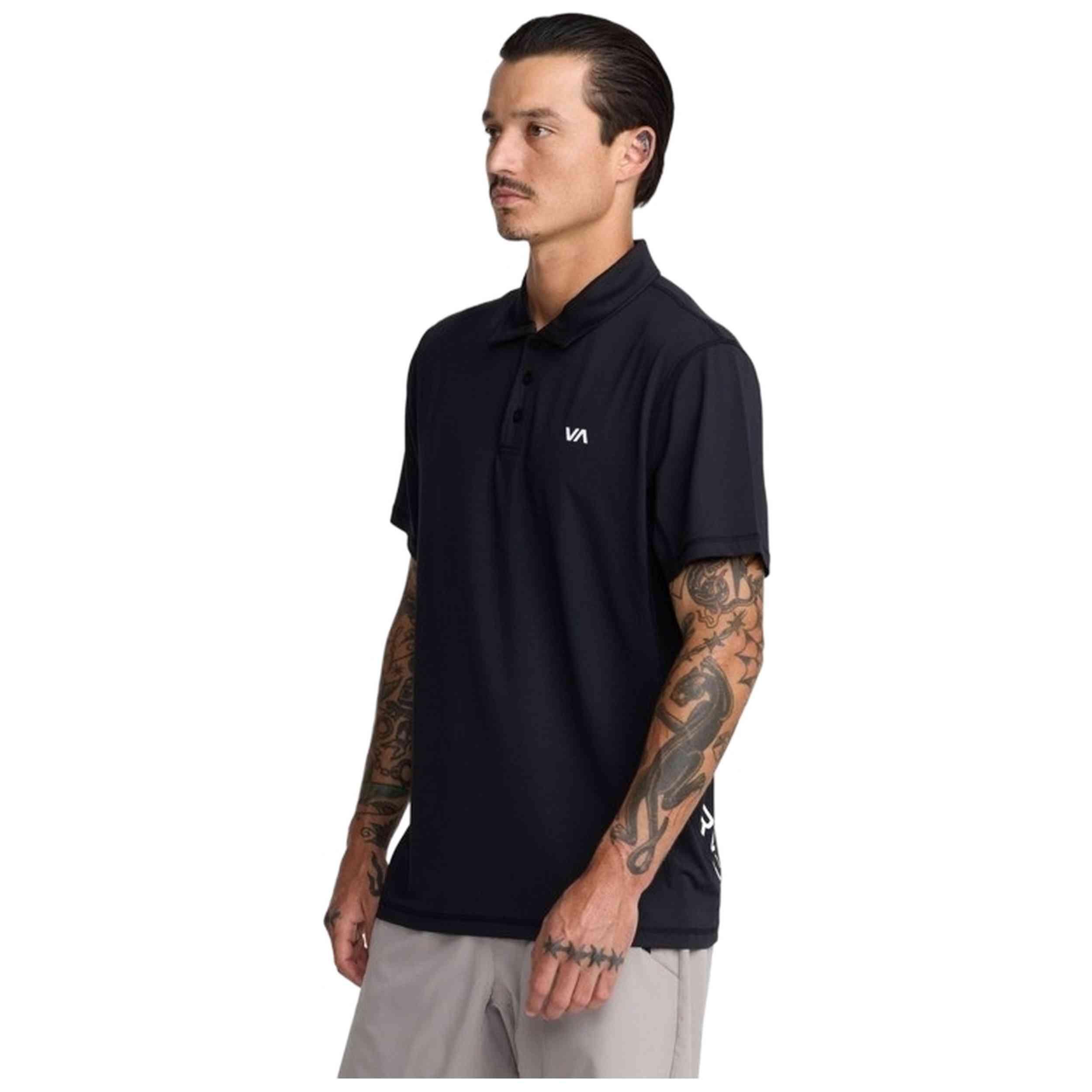 Polo à manches courtes Rvca modèle 23MS013503-BLK pour homme 4/4