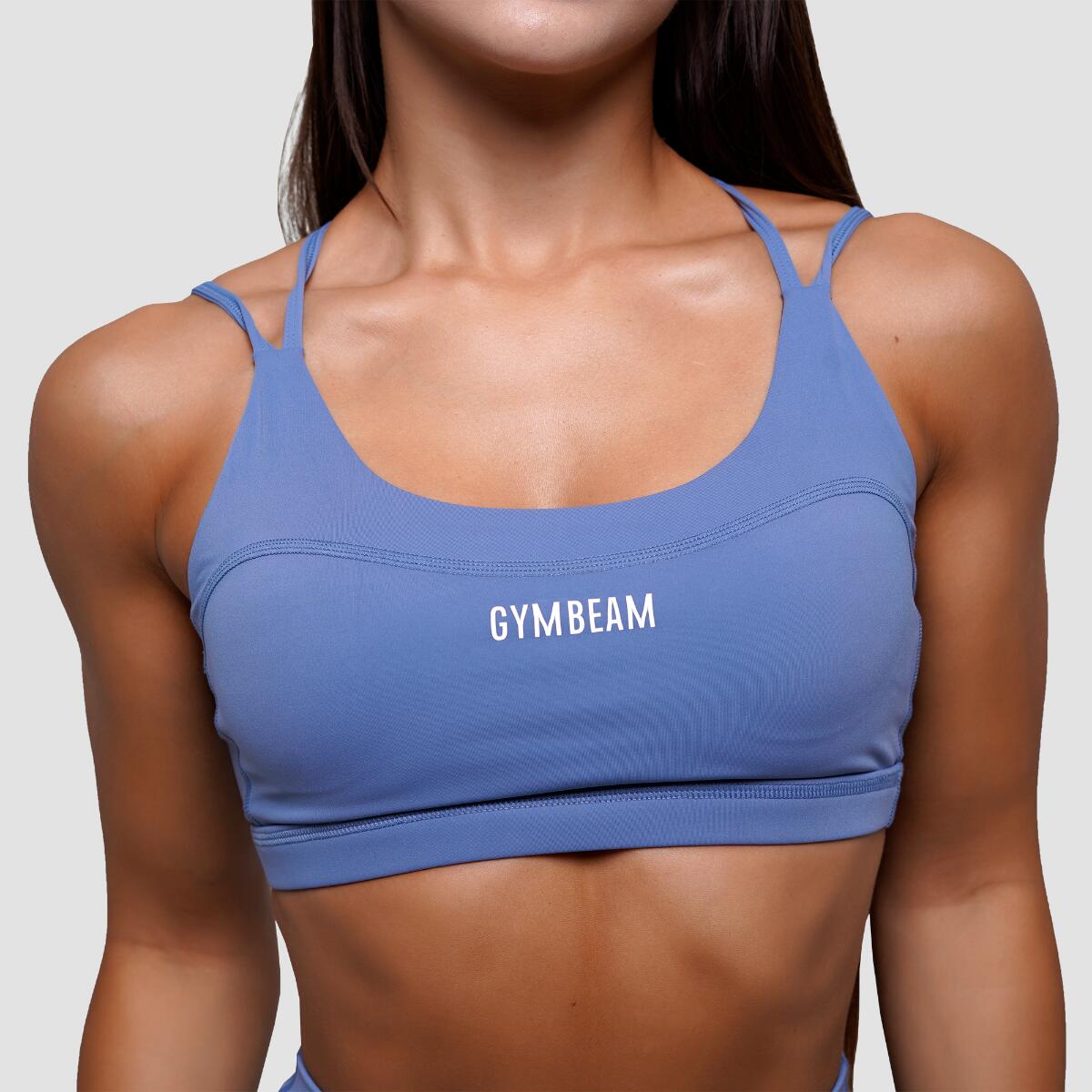 Reggiseno sportivo donna palestra con spalline incrociate blu FIT 4/7