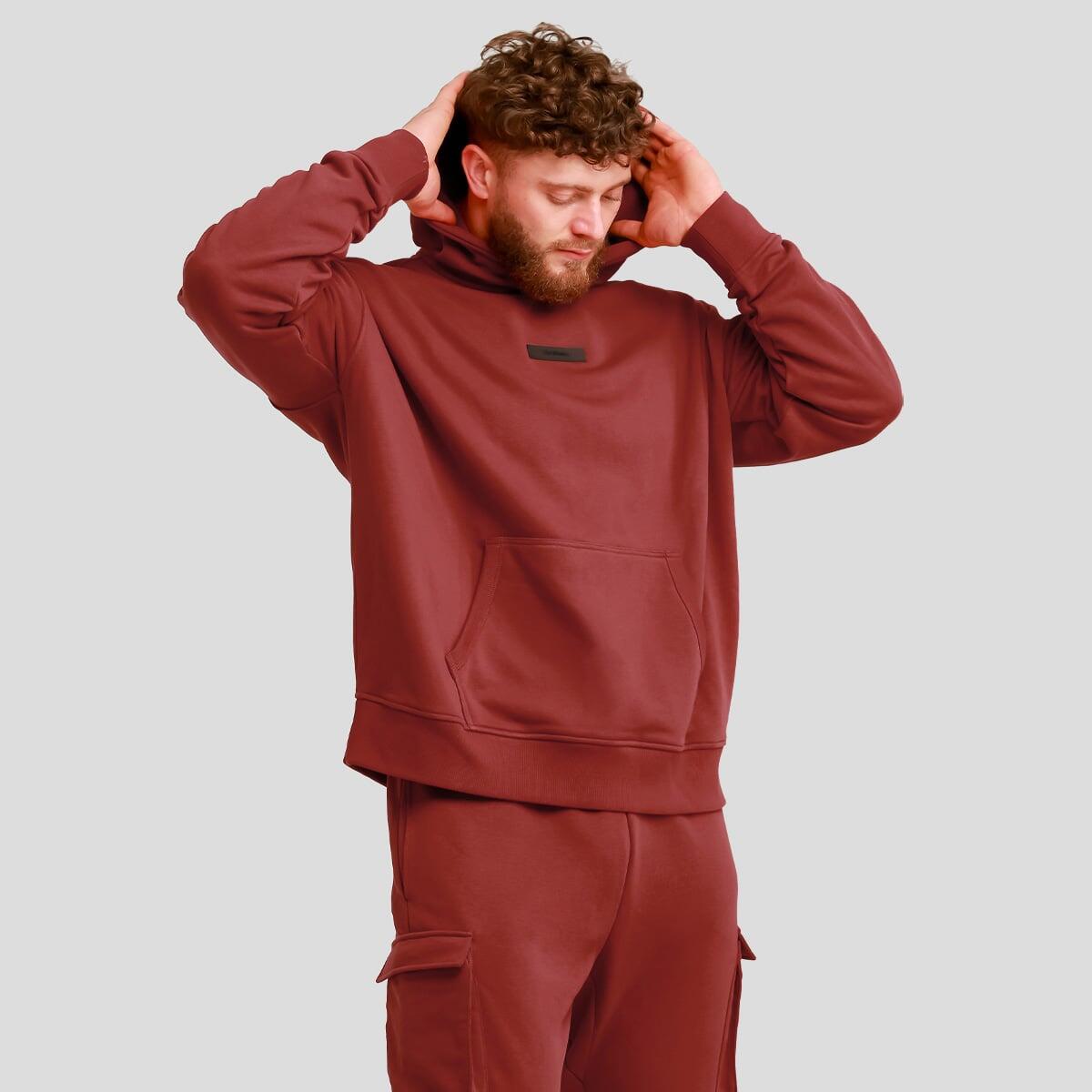 Felpa uomo con cappuccio oversize rossa Unstoppable 4/7