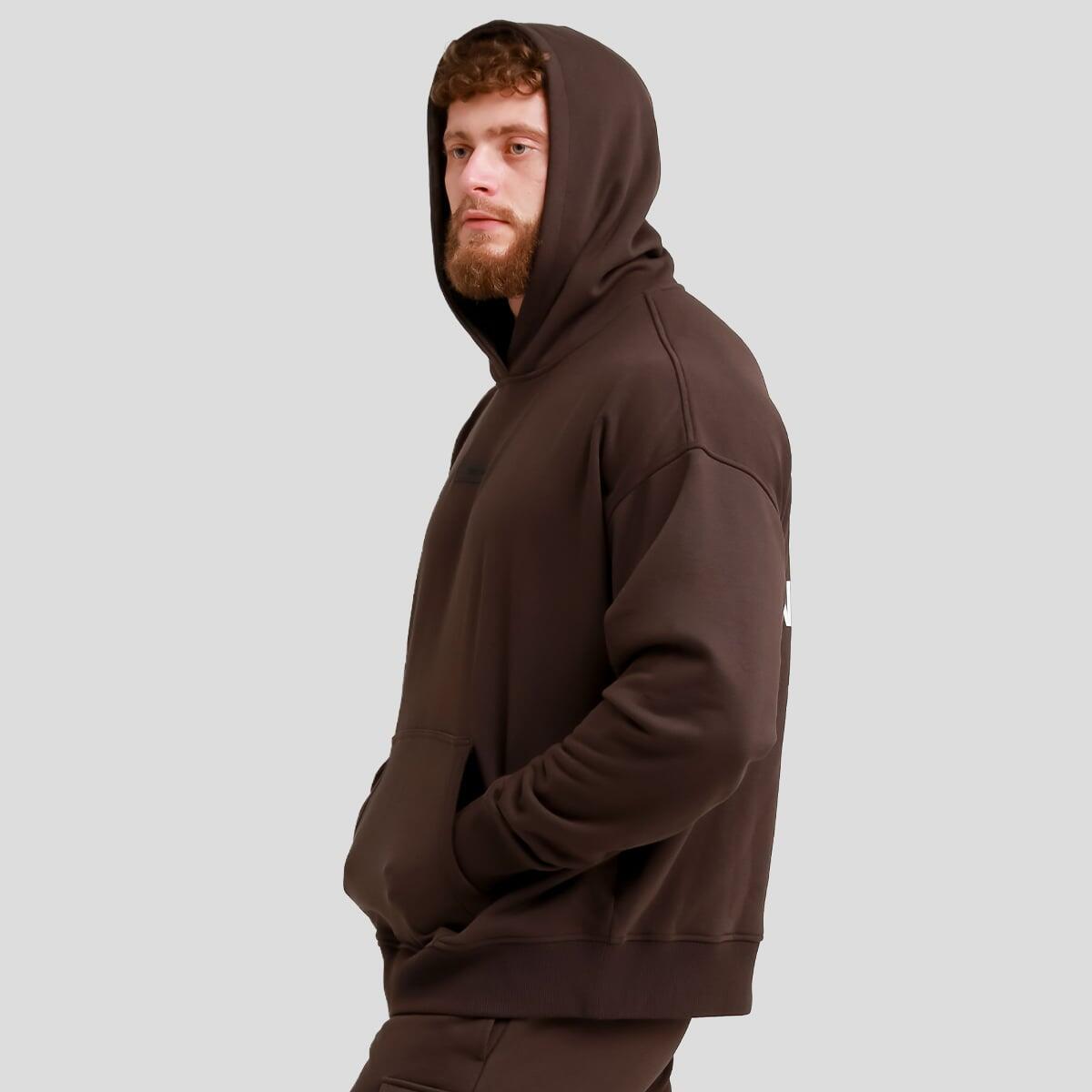 Felpa uomo con cappuccio oversize marrone Unstoppable 5/7