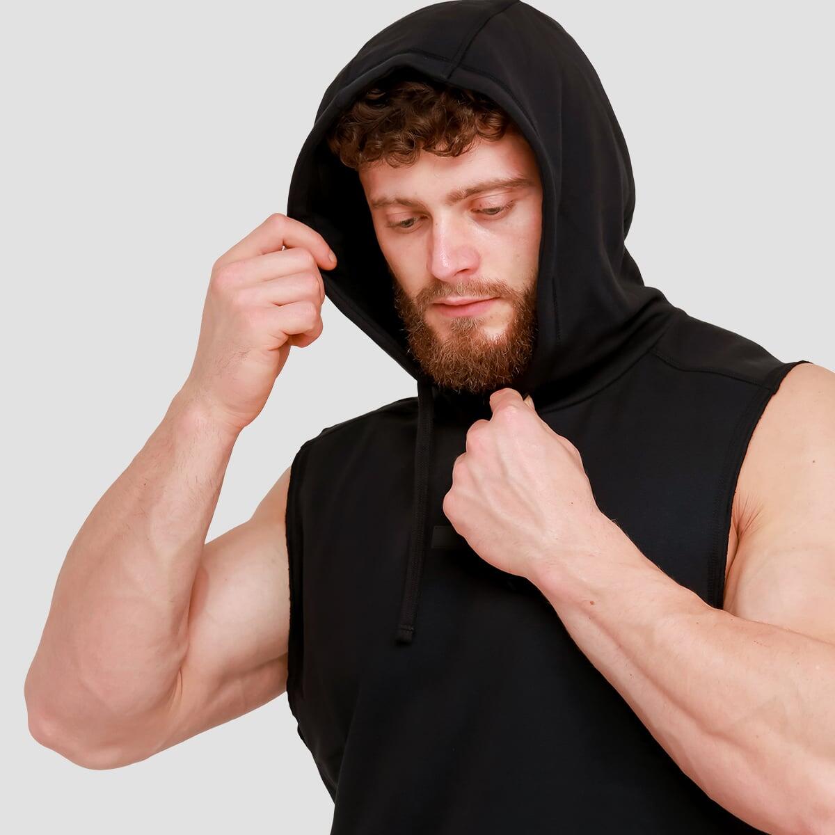 Gilet uomo palestra con cappuccio nero Unity 2/7