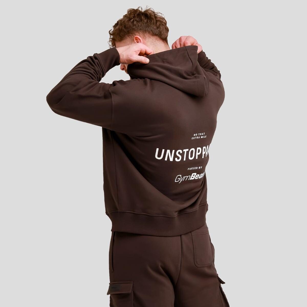 Felpa uomo con cappuccio oversize marrone Unstoppable 4/7