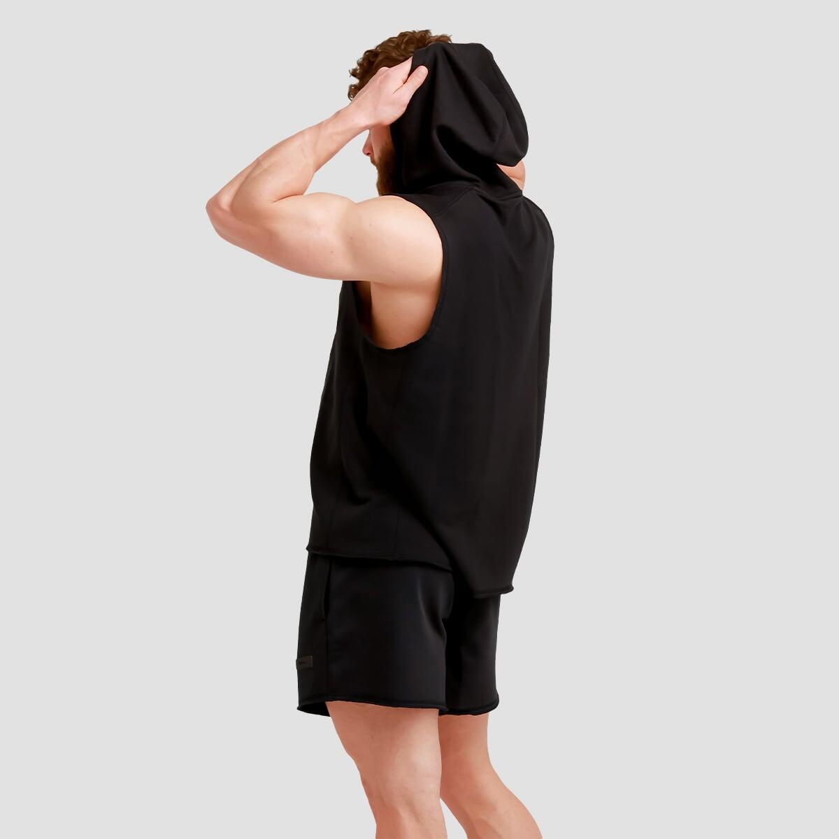 Gilet uomo palestra con cappuccio nero Unity 4/7
