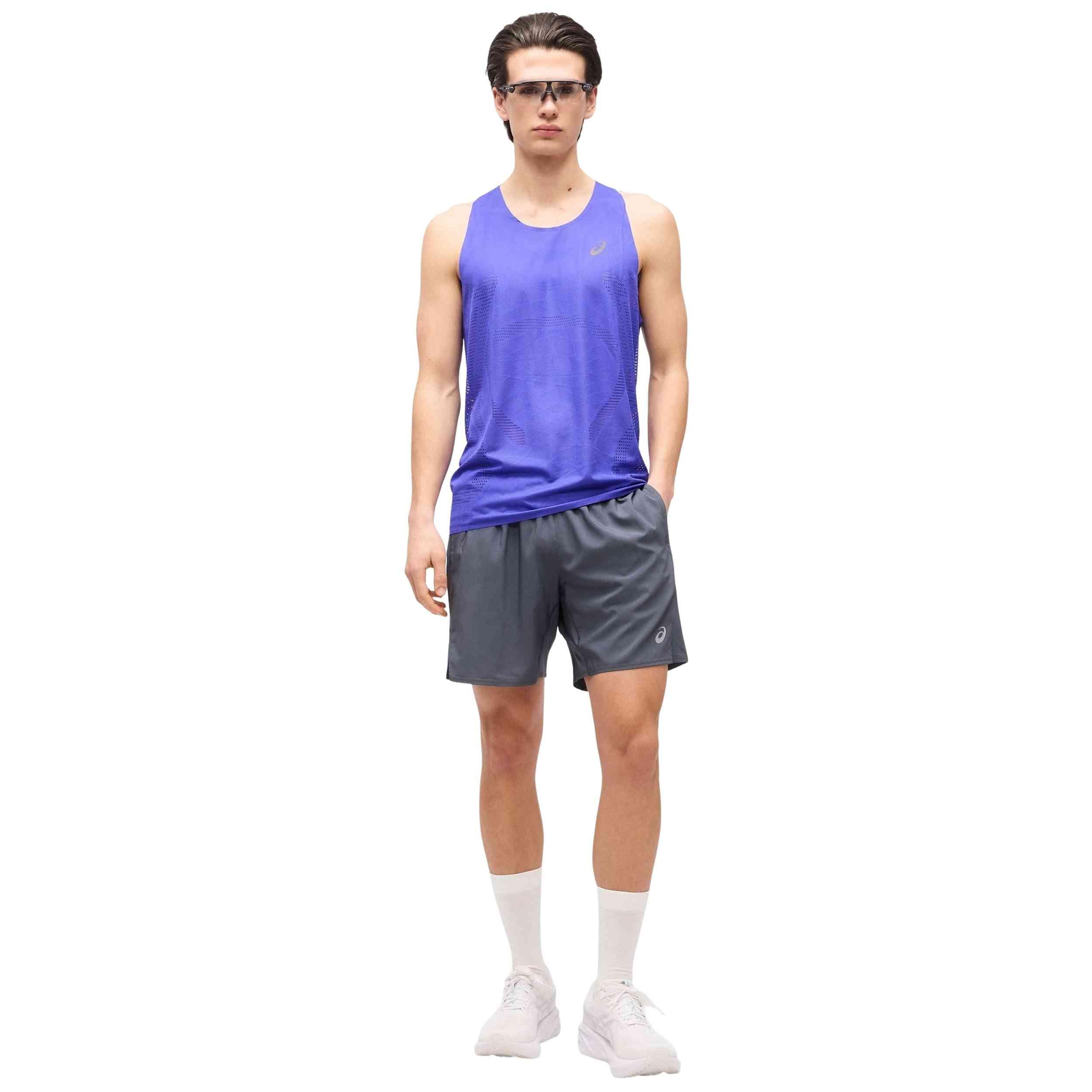 Debardeur Asics modèle Camiseta ASICS Metarun sin mangas azul violeta pour homme 3/5
