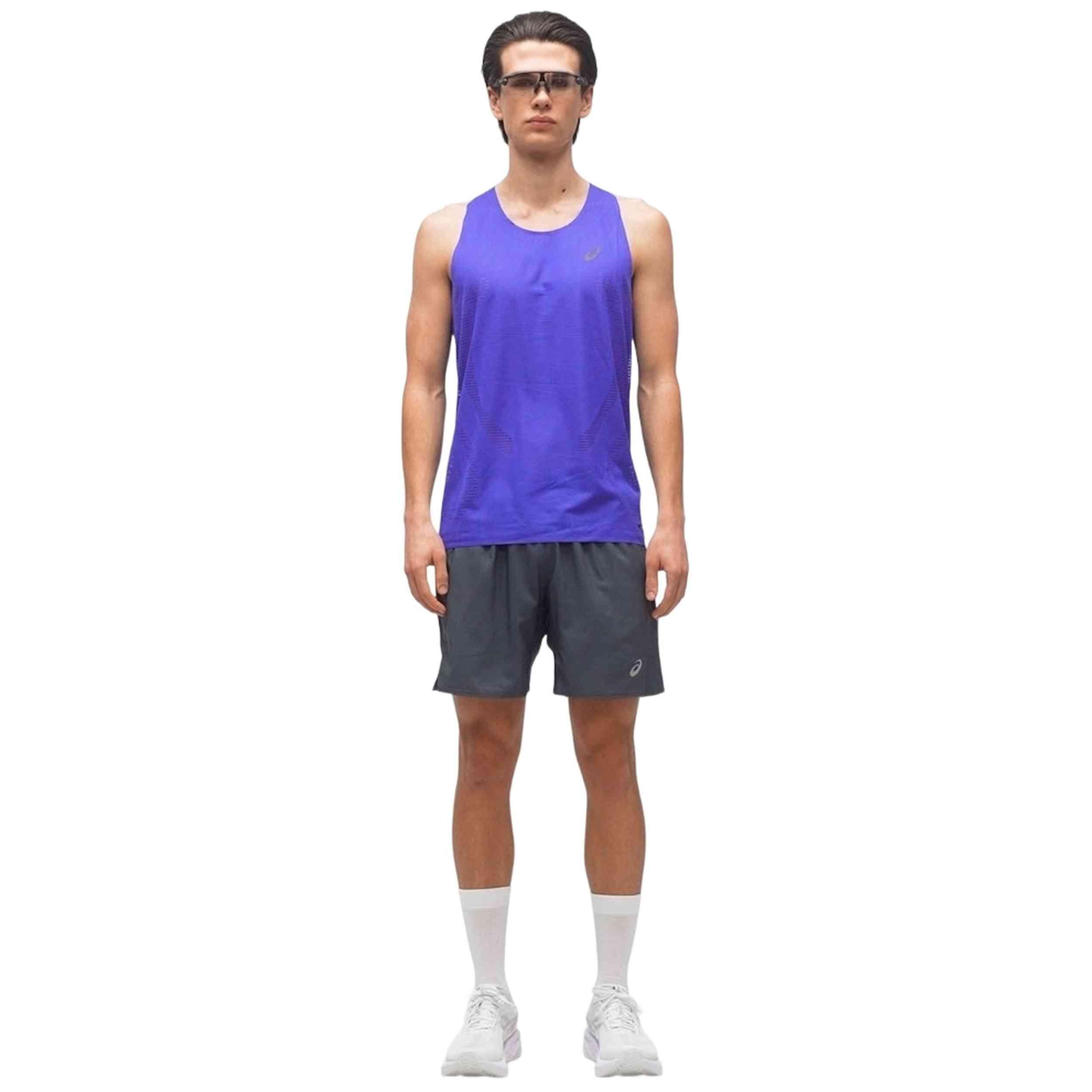 Debardeur Asics modèle Camiseta ASICS Metarun sin mangas azul violeta pour homme 2/5