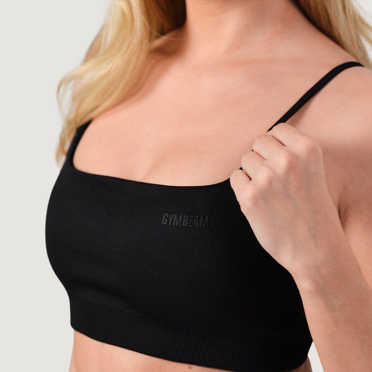 Biustonosz sportowy damski bezszwowy NEO Black 2/7