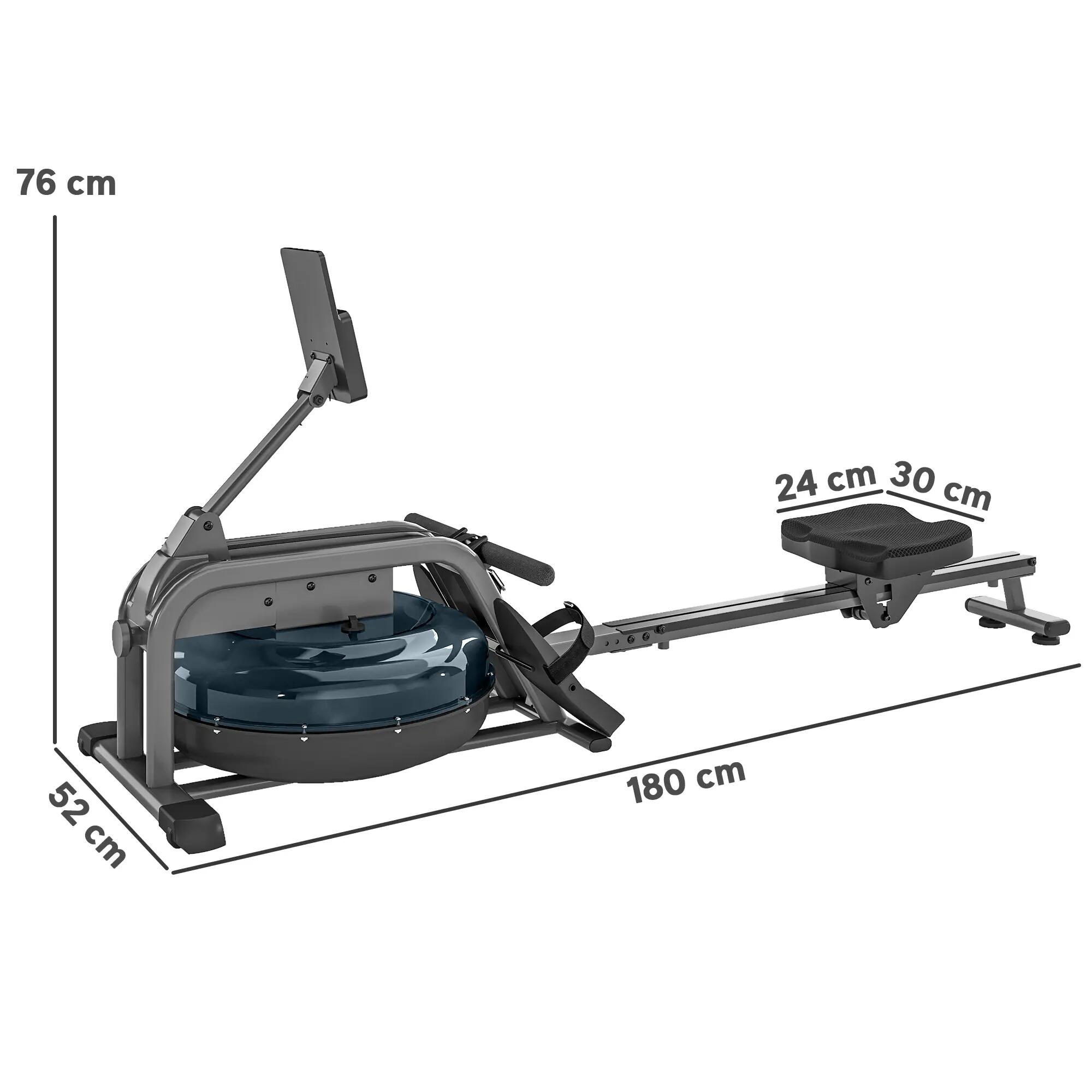 Rameur à eau rameur pliable 6 niveaux de résistance écran LCD multifonction noir 2/5