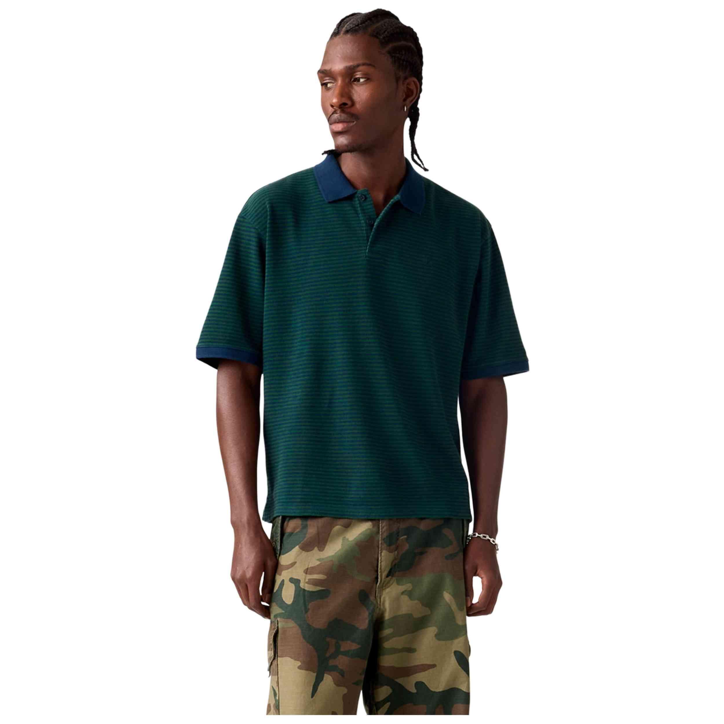 Korte mouw poloshirt Levi's model FINN BOXY POLO EUAN STRIPE SYC voor mannen 3/3