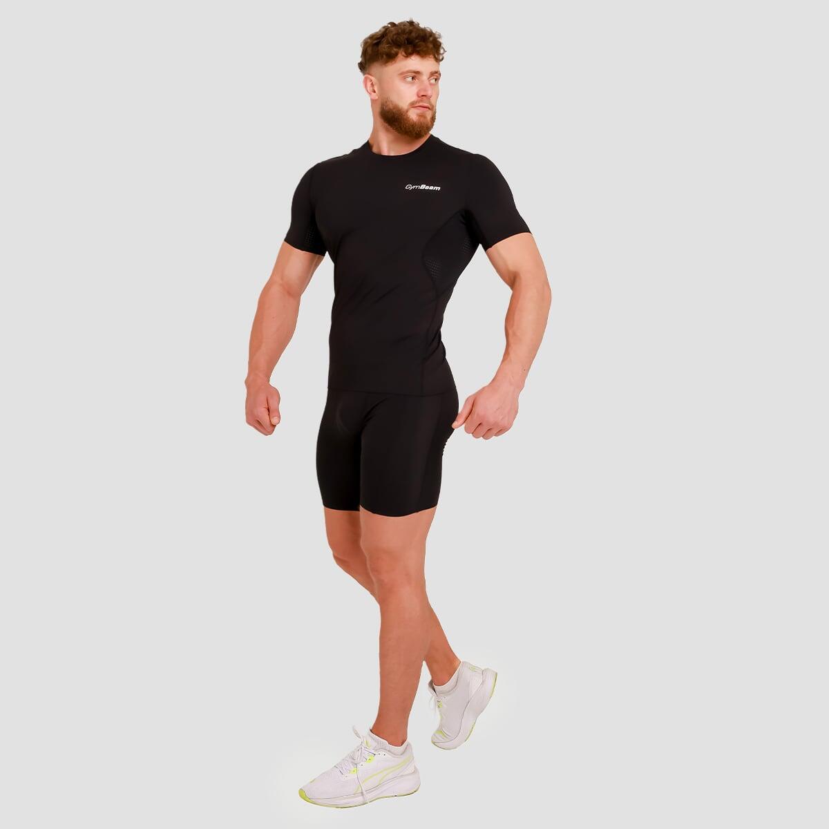 T-shirt uomo palestra traspirante nera High Compression 5/7