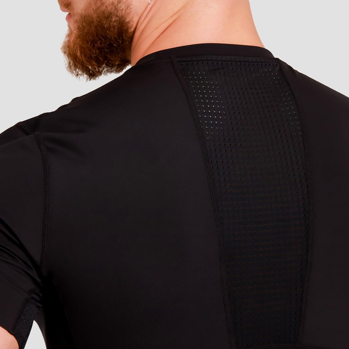 T-shirt uomo palestra traspirante nera High Compression 4/7